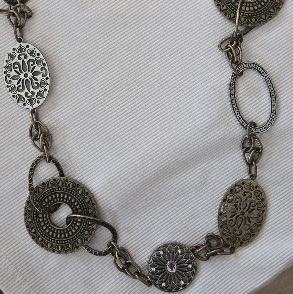 Premier Design, Brass and Silver-Tone Necklace